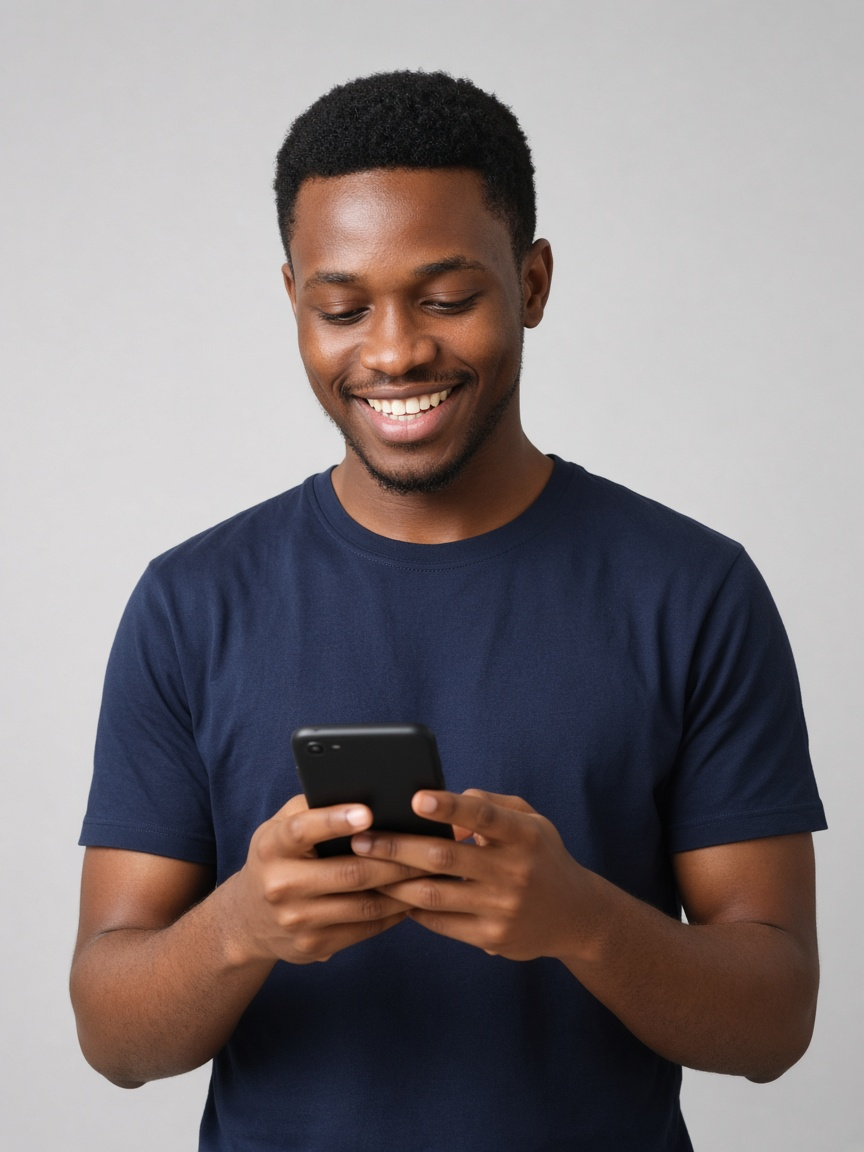 Trader looking at a phone